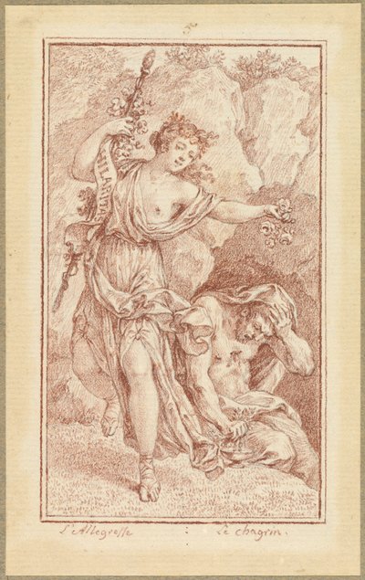 neşe ve keder by Charles Nicolas Cochin II