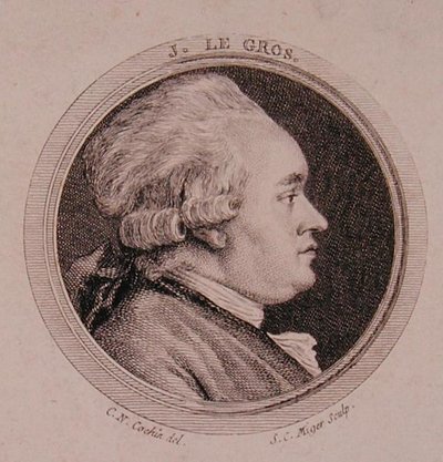 Simon Charles Miger (1736-1820) tarafından oyulmuş Joseph Le Gros (1739-93) portresi (gravür) by Charles Nicolas II (after) Cochin