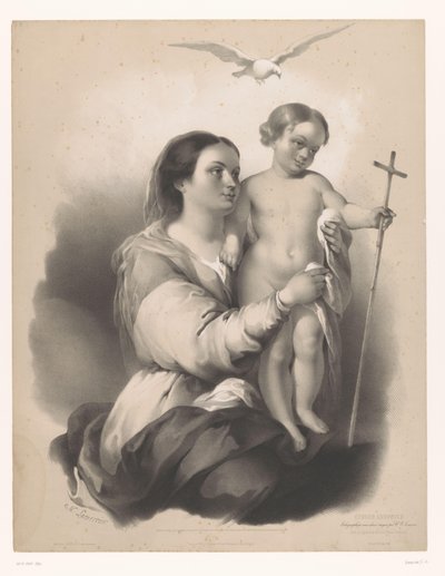 Kucağında duran bir çocukla Madonna La Vierge de Seville (nesne üzerindeki başlık) Seçilen sanatçıların çalışmaları (dizi adı) Etudes choisies (nesne üzerinde seri başlığı) by Charles Nicolas Lemercier