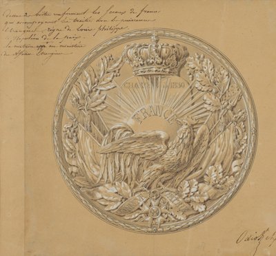 1830, 1830 Sözleşmesini Anma Madalyası Tasarımı. by Charles Nicolas Odiot