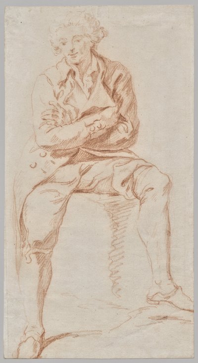 Bir Masanın Kenarında Oturan Bir Adam by Charles Parrocel