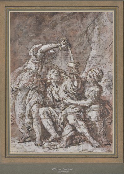 Loth ve kızları (çizim) by Charles Parrocel