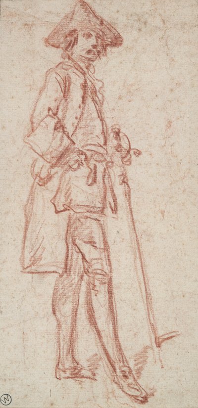 Adam ayakta, bir kılıç tutan by Charles Parrocel