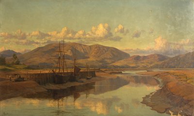 Eski Wigtown Rıhtımı ve Cairnsmuir, 1890 dolayları (tuval üzerine yağlı boya) by Charles Parsons Knight