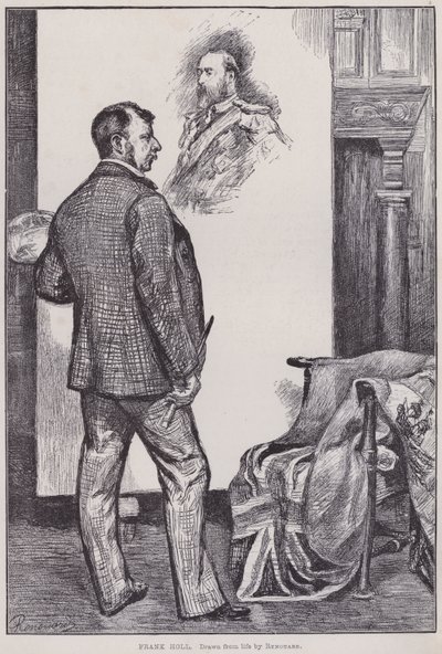 Frank Holl, stüdyosunda resim yapıyor (gravür) by Charles Paul Renouard
