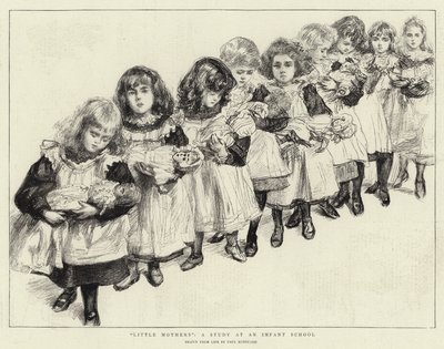Küçük Anneler, Bebek Okulu'nda bir çalışma by Charles Paul Renouard