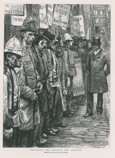 Sandviç Adamların İşe Alınması (gravür) by Charles Paul Renouard