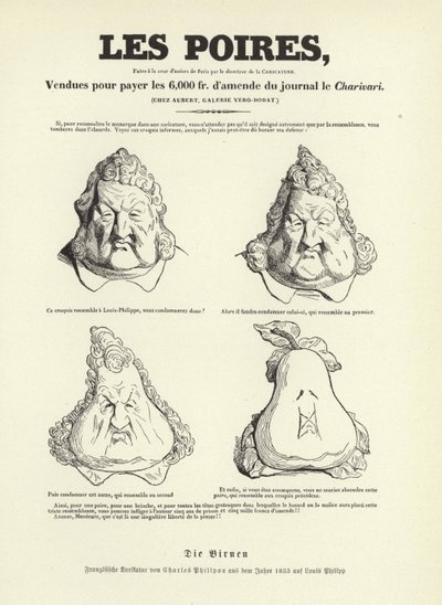 Caricature of King Louis Philippe I of France  by Charles Philipon