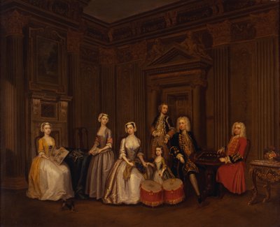 Albay Tomkins Wardour, Albay Browne, Lord Beauchamp, Frances, Leydi Hertford, Leydi Elizabeth Seymour ve Bayan Herbert ile Algernon Seymour, Lord Hertford (daha sonra 7. Somerset Dükü) portresi by Charles Philips
