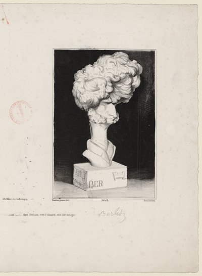 Hector Berlioz, Charles Ramelet (1805-1851) Jean-Pierre Dantan (1800-1869) tarafından yapılan bir büstün ardından by Charles Ramelet