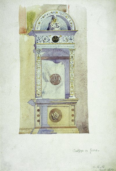Certosa di Pavia, Memorial, 1891 (kağıt üzerine sulu boya) by Charles Rennie Mackintosh