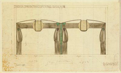 Glasgow Sergisinde kullanılan Francis Smith için bir sergi standı tasarımı, 1901 yükseklikte gösterilmiştir by Charles Rennie Mackintosh