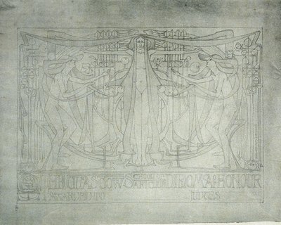 Onur Diploması, Glasgow Sanat Okulu, 1893 (pirinç kağıdına suluboya baskı) by Charles Rennie Mackintosh