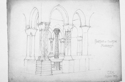 Manastırdaki Çeşme, Monreale, 1891 by Charles Rennie Mackintosh