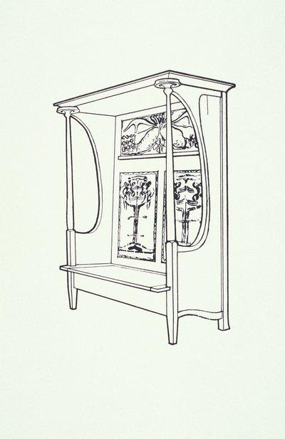 Mobilya çizimi (bir dolap), c.1910 (kağıt üzerine mürekkep) by Charles Rennie Mackintosh
