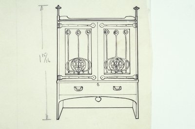 Mobilya çizimi (bir tuvalet masası), c.1910 (kağıt üzerine mürekkep) by Charles Rennie Mackintosh