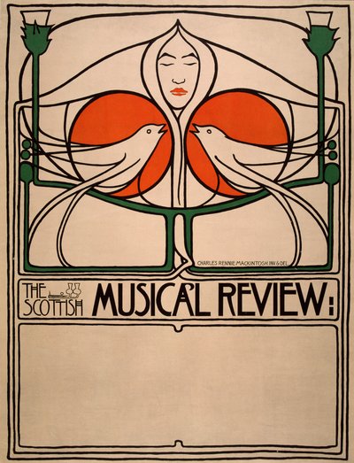 İskoç Müzikal İncelemesi (planografik baskı, taşbaskı, kağıt) by Charles Rennie Mackintosh
