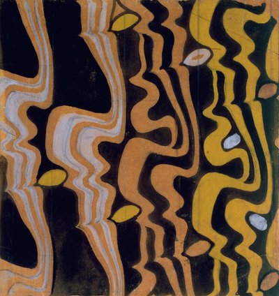 Tekstil tasarımı (kahverengi kağıt üzerine wc & kalem) by Charles Rennie Mackintosh