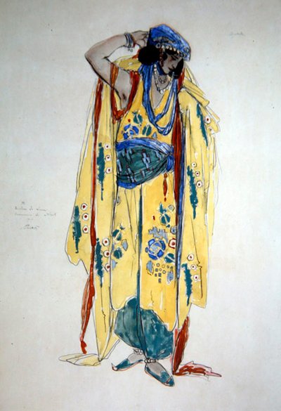 Oulade için kostüm tasarımı, c.1920 (kağıt üzerine suluboya, guaj ve kurşun kalem) by Charles Ricketts