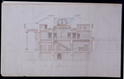 Lough Crew House için Tasarımlar, County Meath, İrlanda, c.1825 (kağıt üzerinde kalem ve mürekkep ve tuvalet) by Charles Robert Cockerell