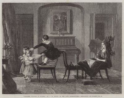 Geç Uluslararası Sergide Atlarda oynayan çocuklar by Charles Robert Leslie