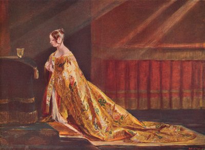 Kraliçe Victoria taç giyme cübbesiyle, 1838 1906 by Charles Robert Leslie