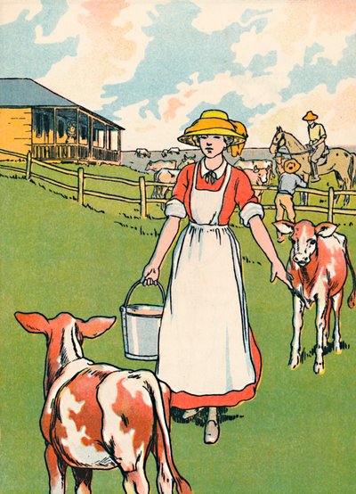 Bir Avustralya Süt Çiftliği, 1912 by Charles Robinson
