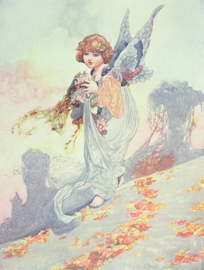 Angel Saçılma Sonbahar Yaprakları by Charles Robinson