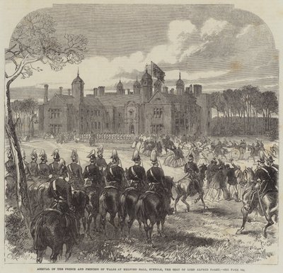 Galler Prensi ve Prensesinin Lord Alfred Paget'in Makamı olan Suffolk, Melford Hall'a gelişi by Sir John Charles Robinson
