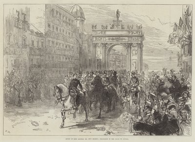 Kral Alfonso XII'nin Madrid'e Girişi, Calle de Alcala'da Alayı by Sir John Charles Robinson