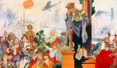 Bilgi Güçtür (renkli taş baskı) by Charles Robinson