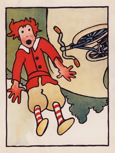 Saçmalık: Bisiklet kazası (renkli lito) by Charles Robinson