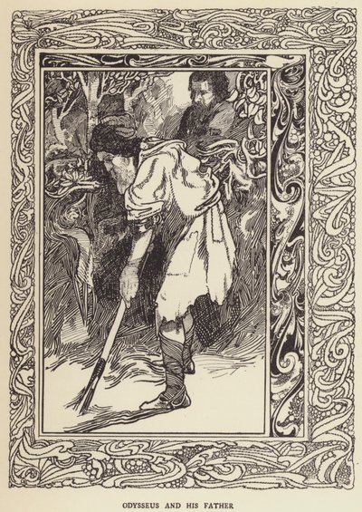 Odysseus ve babası by Sir John Charles Robinson