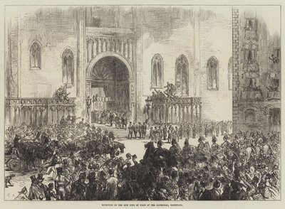 İspanya'nın Yeni Kralı'nın Barselona'daki Katedral'de Karşılanması by Sir John Charles Robinson