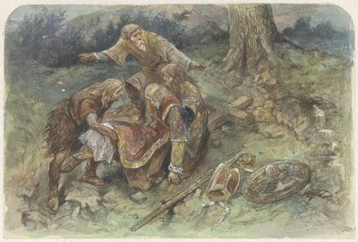 Yaralı Adalbert götürülür by Charles Rochussen