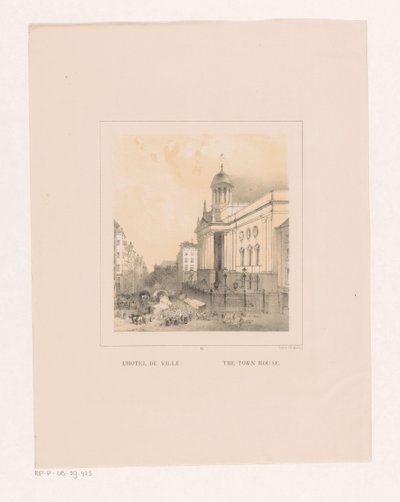 Rotterdam'daki belediye binasının görünümü L'Hotel de Ville / Şehir evi (nesne üzerindeki başlık) Vues et anıtlar de la ville de Rotterdam / Rotterdam şehrinin manzaraları ve anıtları (dizi başlığı) by Charles Rochussen