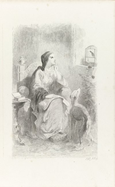 Helene bir pencereden bakar by Charles Rochussen