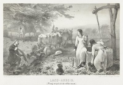 Toprak işçiliği (on birinci yüzyıldan saban ve kuyu) (nesne üzerindeki başlık) by Charles Rochussen