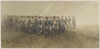 Bozkırda bir piyade taburunun kırılması by Charles Rochussen