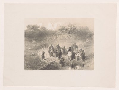 Kumul manzarasındaki biniciler by Charles Rochussen
