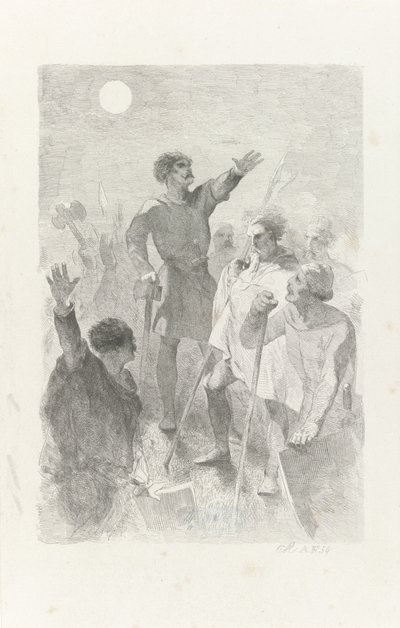 Wilfried, savaşçılarıyla çevrili by Charles Rochussen