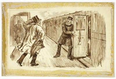 Treni Yakalayan Adam by Charles Samuel Keene