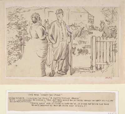 Konuştuğu için üzgündü, 1870-1891. by Charles Samuel Keene