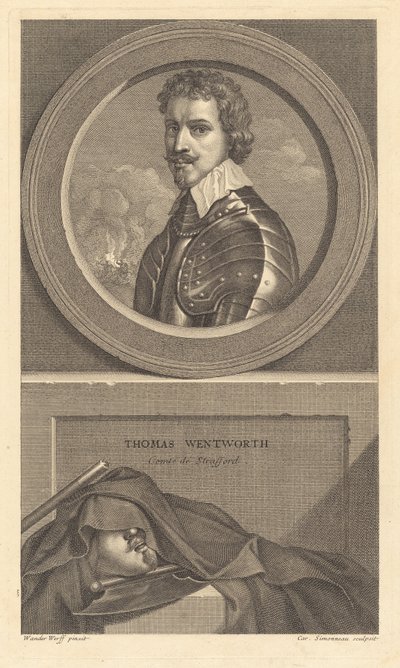 Thomas Wentworth, Strafford Kontu by Charles Simonneau after Adriaen van der Werff after Sir Anthony van Dyck