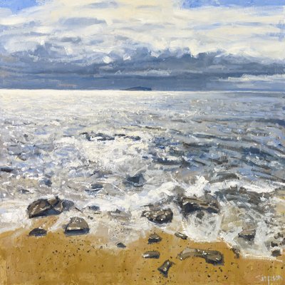 Crail Sahili, 2015 (tuval üzerine yağlıboya) by Charles Simpson