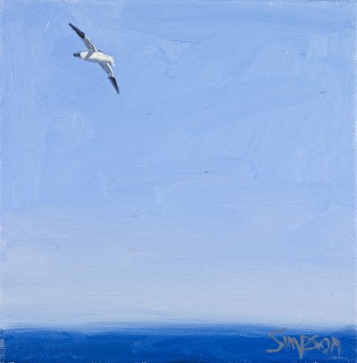 Gannet, 2010 (tuval üzerine yağlıboya) by Charles Simpson