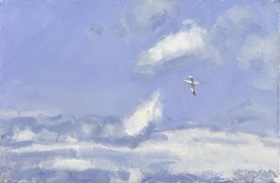 Gannet  Clouds, 2016 (tuval üzerine yağlıboya) by Charles Simpson
