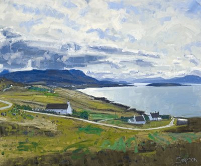 Towards Ben Mor Coigach, 2011 (tuval üzerine yağlıboya) by Charles Simpson