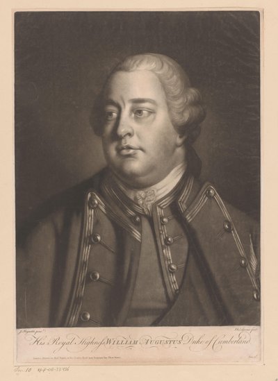 Portret van Willem Augustus van Cumberland Ekselansları William Augustus Cumberland Dükü (nesne üzerine başlık) by Charles Spooner