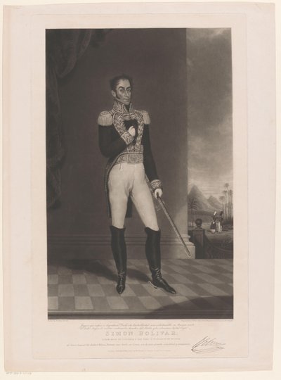 Portret van Simon Bolivar by Charles Turner